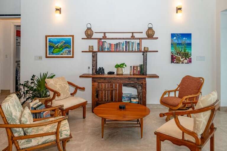 Sitting area for reading and enjoying our puzzles, card games, and board games.