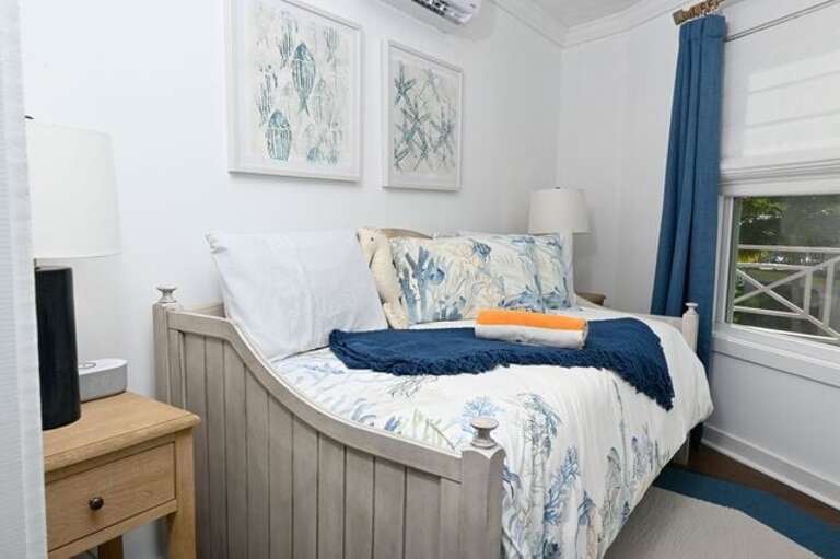 Bedroom Three has a twin-sized bed.  Leisure Beach also has a rollaway bed for a 6th guest that can be placed in any room.
