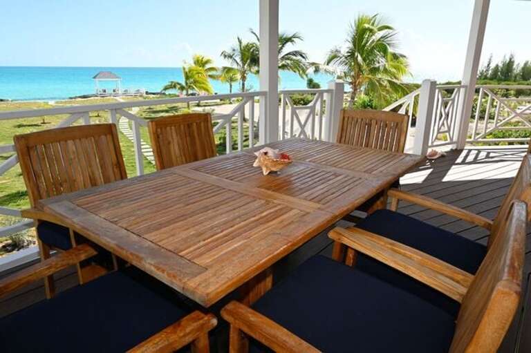 Outdoor dining with a view.