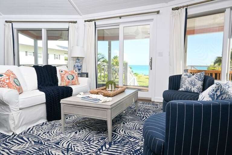 Spectacular great room with ocean views.