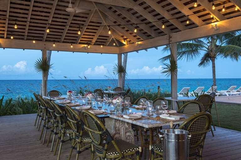 La Bougainvillea restaurant and bar, a short walk from Eagle Ray Cottage.