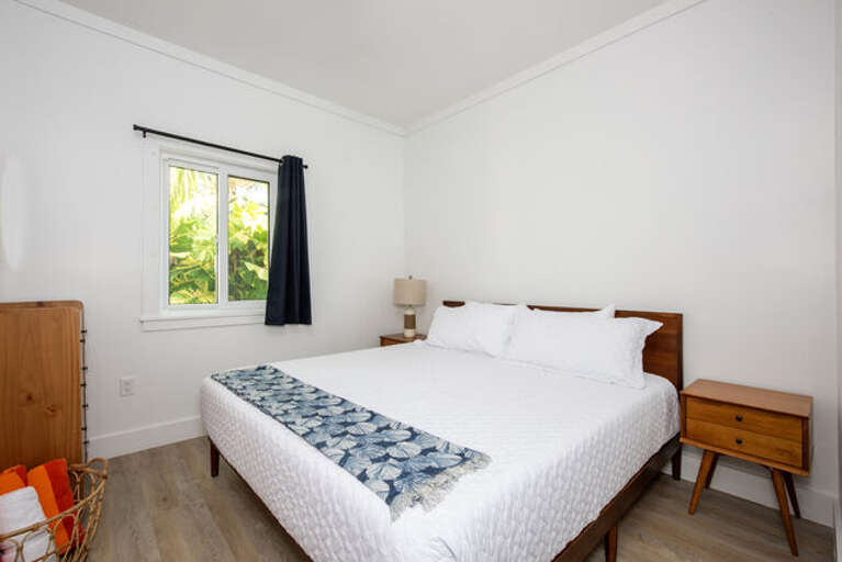 Bedroom with king size bed.