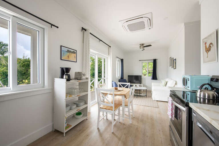 Kitchen and Living area.