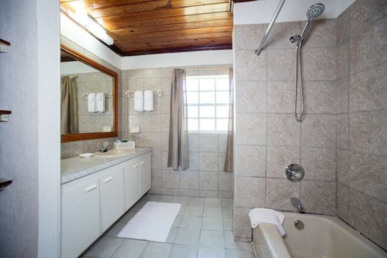 Bath with shower tub combination