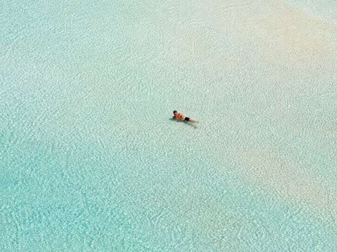 Crystal clear water.