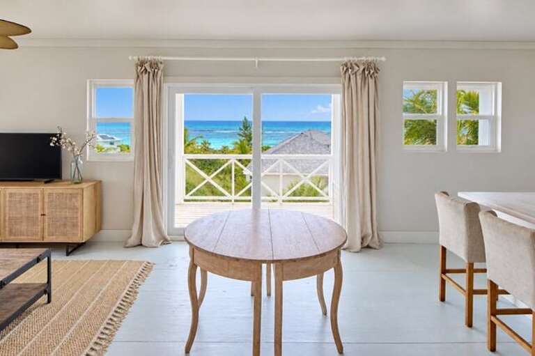 Dining with sea views.