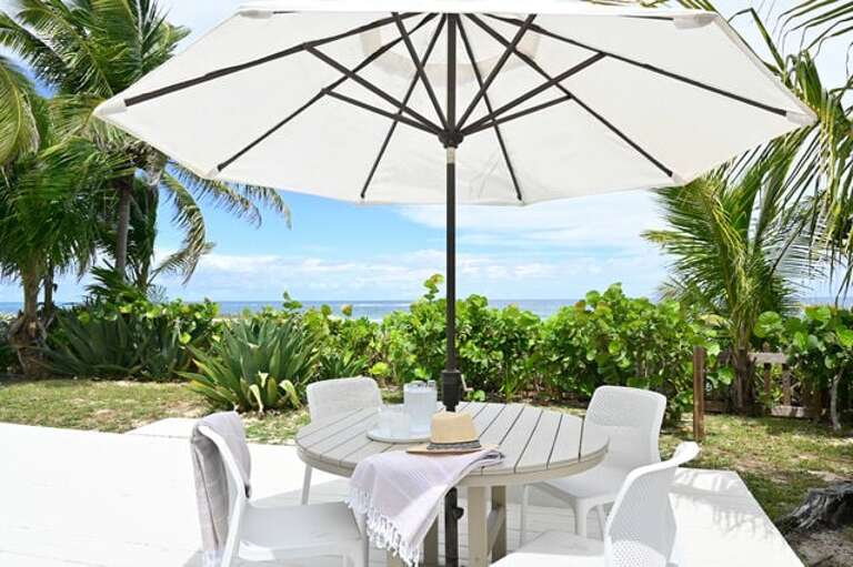 One of four outdoor dining areas.