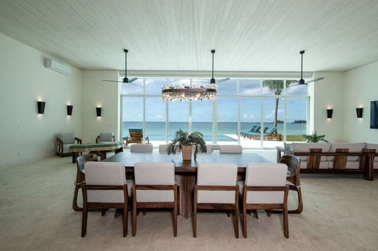 Dining area with ocean views.