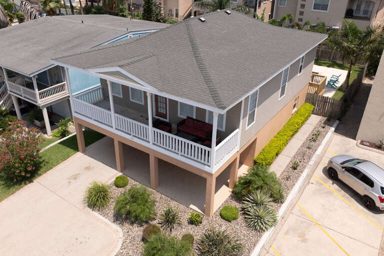 Aerial view of our home located less than 1/2 block from the beach! Aerial view of our home located less than 1/2 block from the beach!