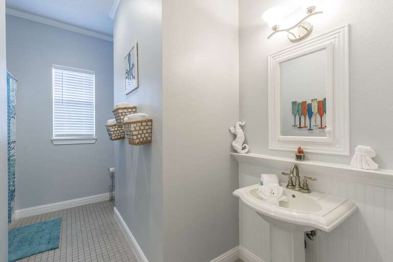 Guest bathroom on the second floor. Guest bathroom on the second floor.