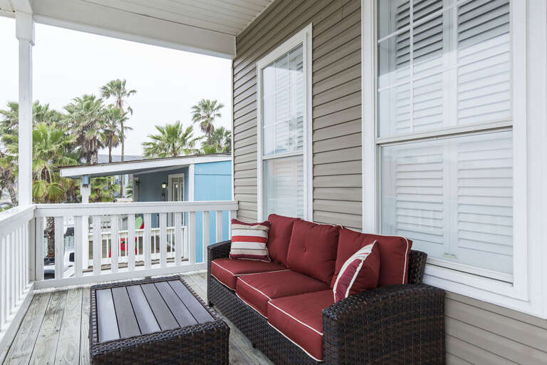 Peaceful balcony facing the front of the home. Peaceful balcony facing the front of the home.