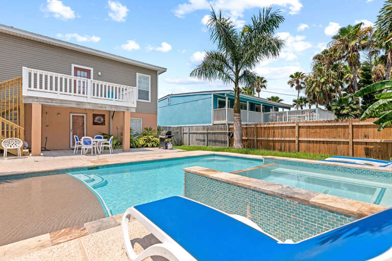 Private heated pool and hot tub with a great patio area!
