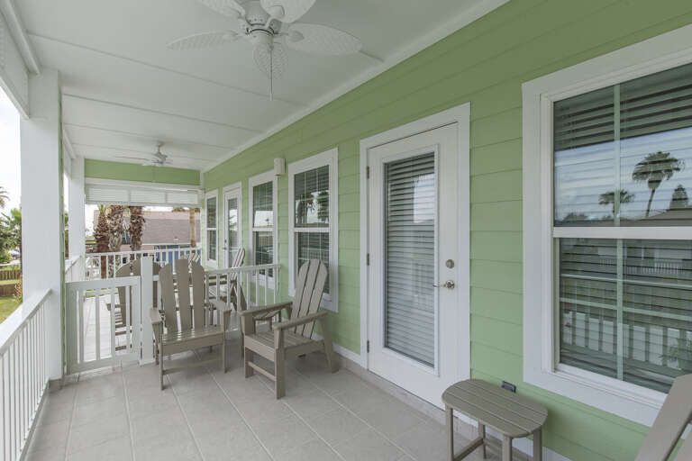 Balcony facing the pool