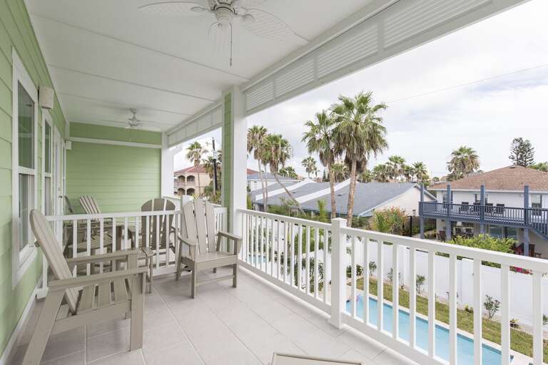 Balcony facing the pool