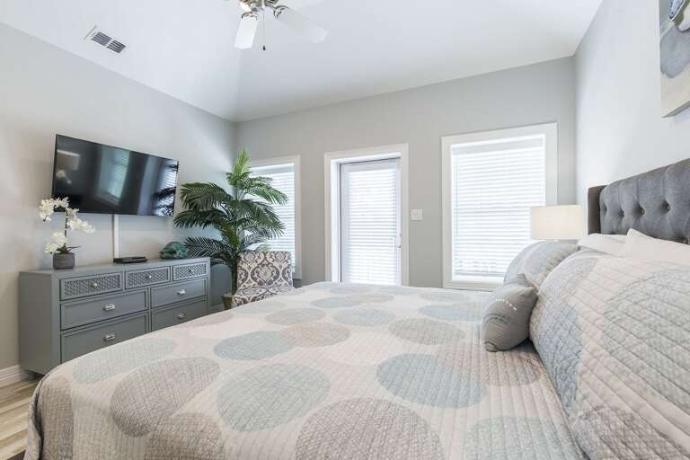 Guest bedroom with king bed located upstairs!