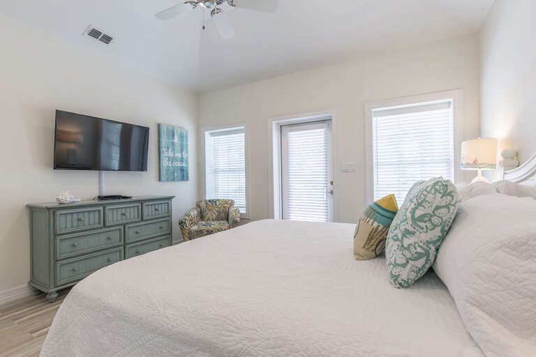 Guest bedroom with king bed located upstairs!