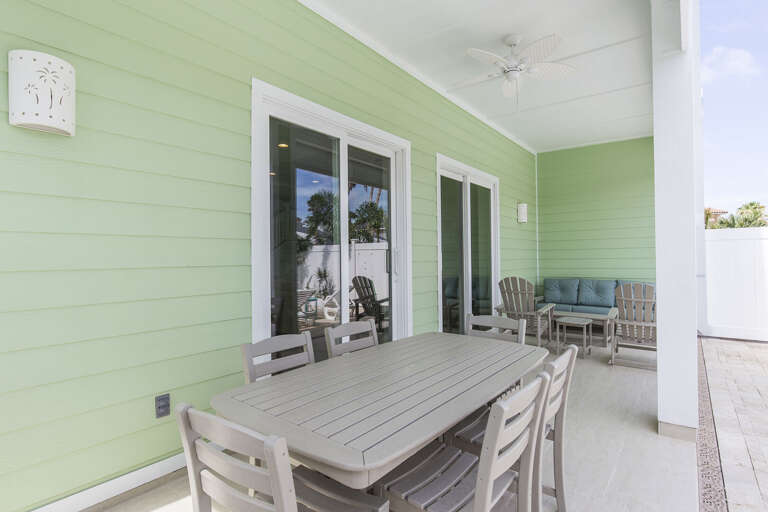 Relax by the pool in the patio area