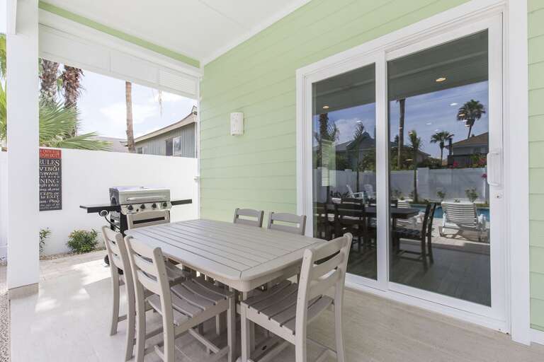 Relax by the pool in the patio area
