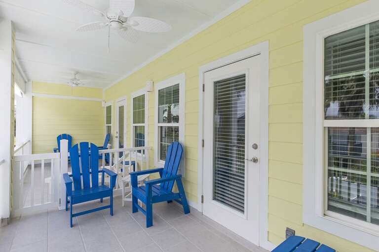 Balcony facing the pool