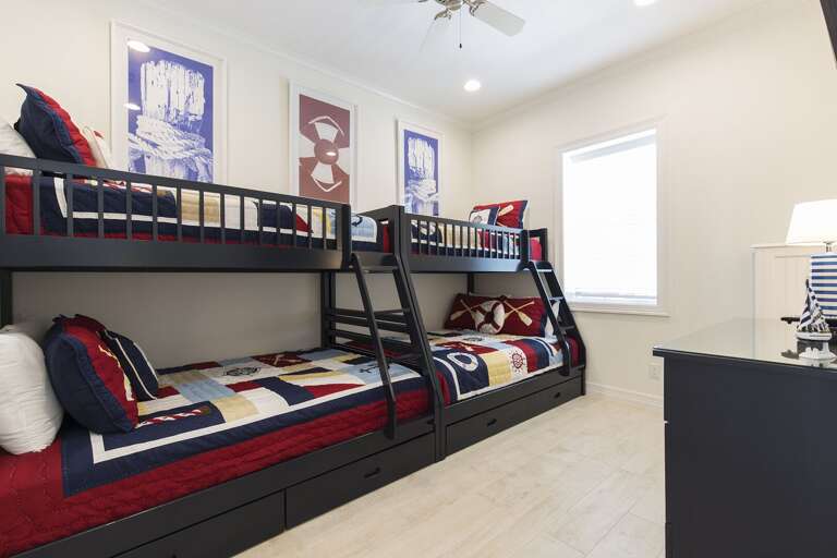 Downstairs bedroom #2 with twin over full bunks beds!