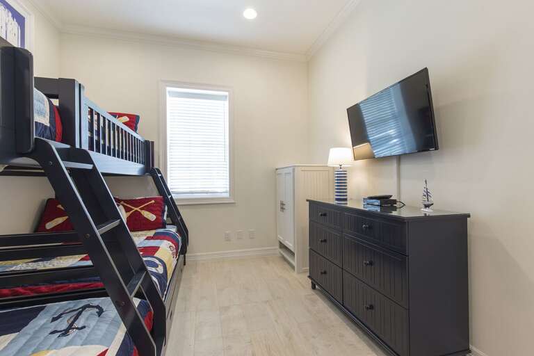 Downstairs bedroom #2 with twin over full bunks beds!