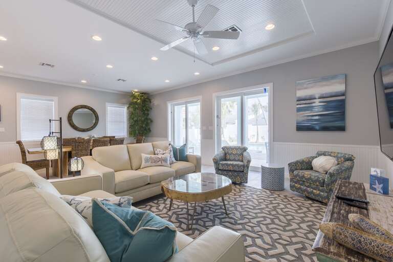 Gorgeous open concept kitchen, living room and dining area!