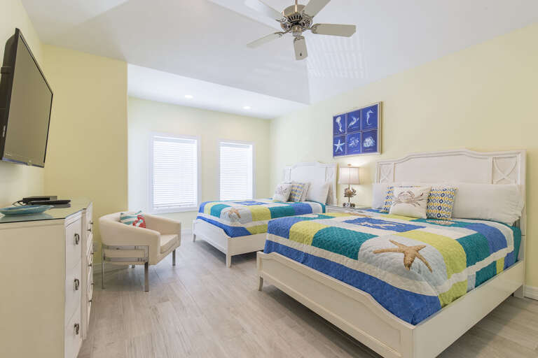 Upstair guest bedroom #3 with two queen beds!