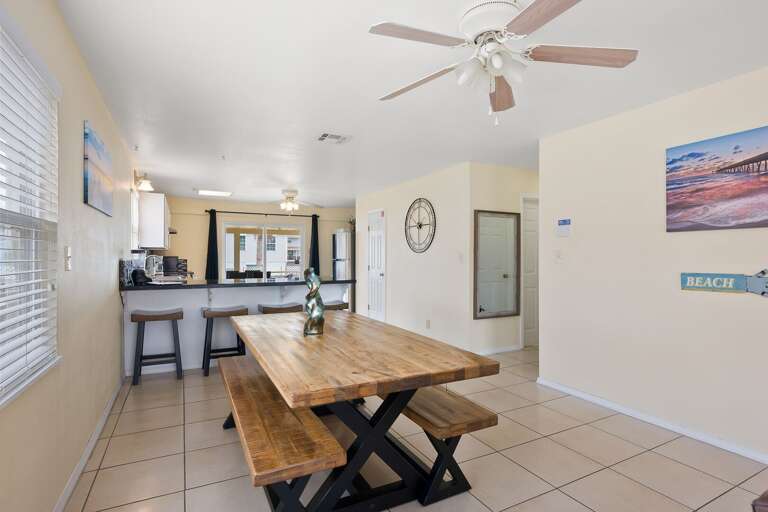 Open concept dining area just between the living room and kitchen.