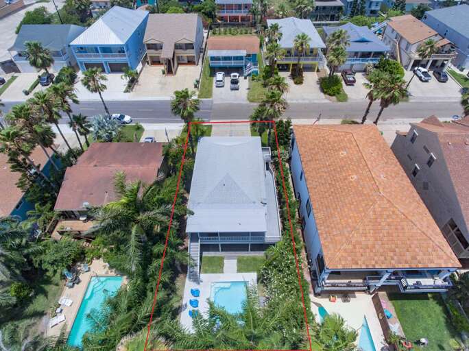 Aerial view of the home.