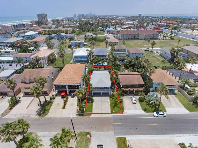 Aerial view of the property.