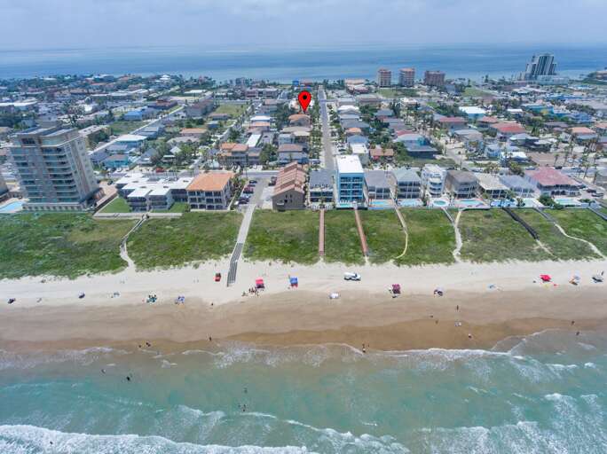 Aerial view of the property. The red pin is our home!