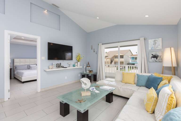 Open concept living area located on 2nd floor.