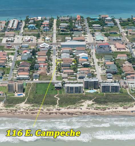 Bird's eye view of 116 E Campeche #1,#2,#3 closeness to the beach Bird's eye view of 116 E Campeche #1,#2,#3 closeness to the beach