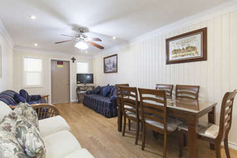 Living and dining areas