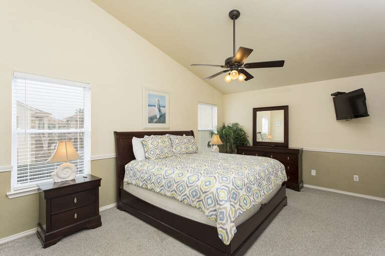 Master bedroom with King bed and flat screen TV!