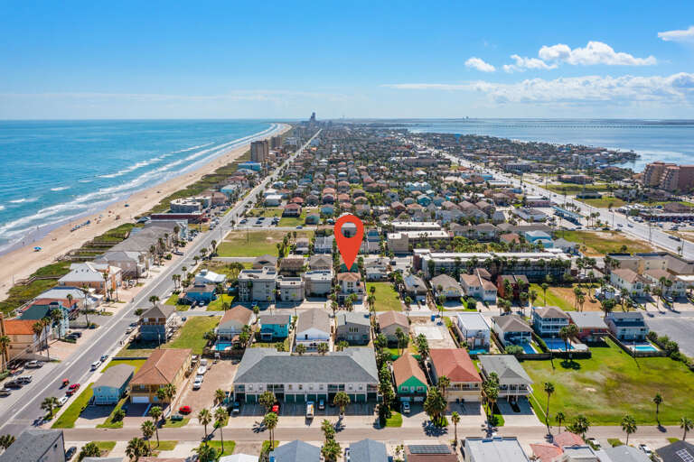 Aerial view of the property.