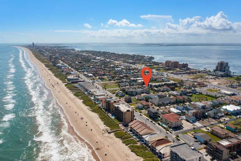 Aerial view of the property.