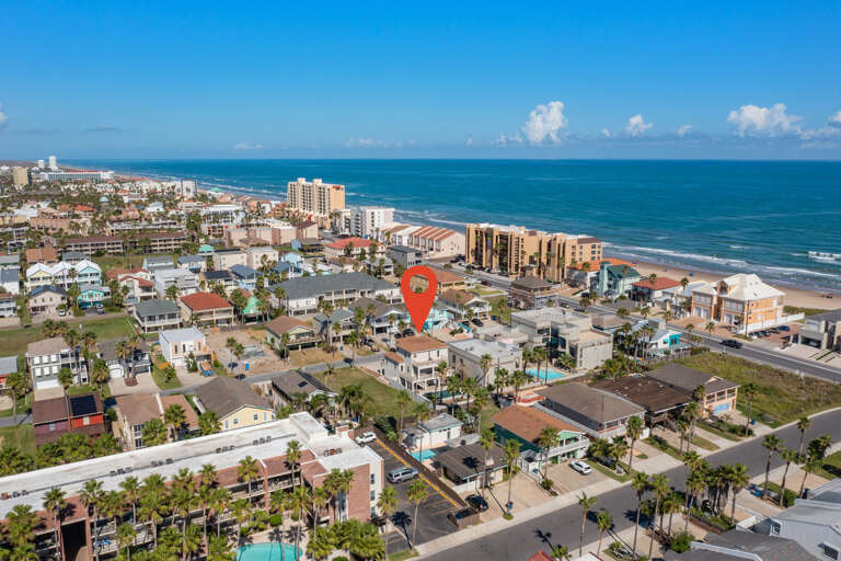 Aerial view of the property.