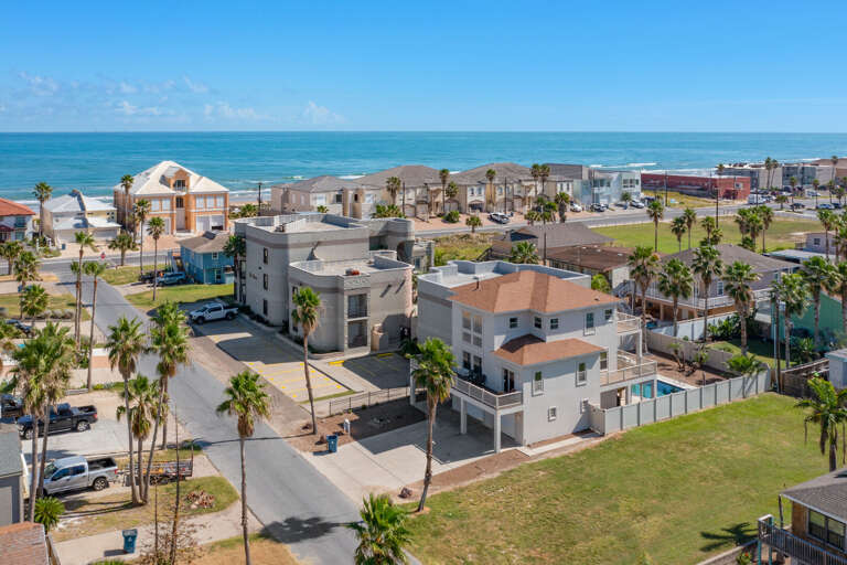 Aerial view of the property.