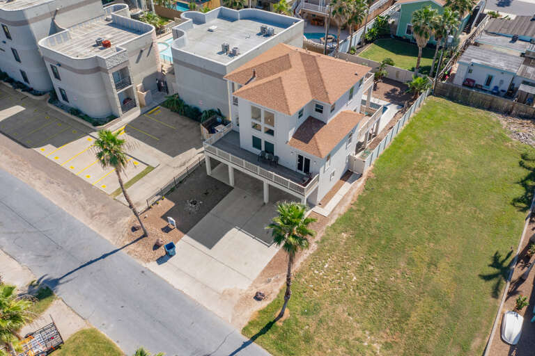 Aerial view of the property.