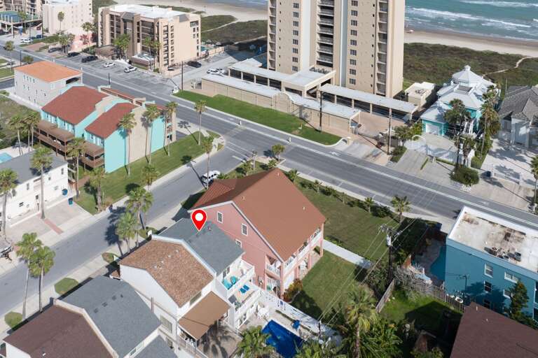 Aerial view of property and nearest beach access
