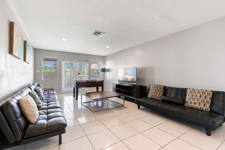 2nd Floor Living Area (Two Queen Sofa beds, Double Futon)