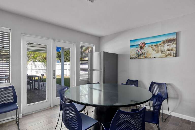 Dining table and second fridge