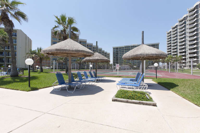 Great amenities and plenty of lounging area at this beachfront complex!