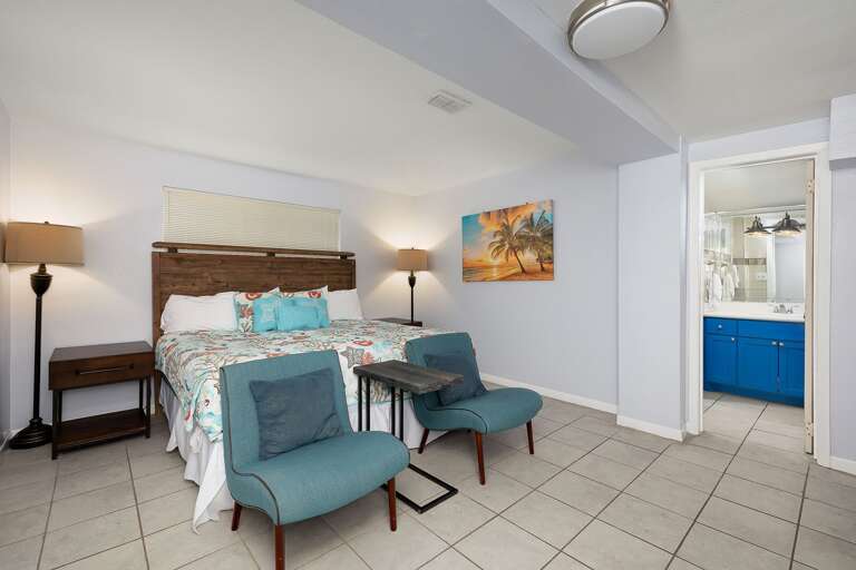 1st Floor bedroom features a King Bed