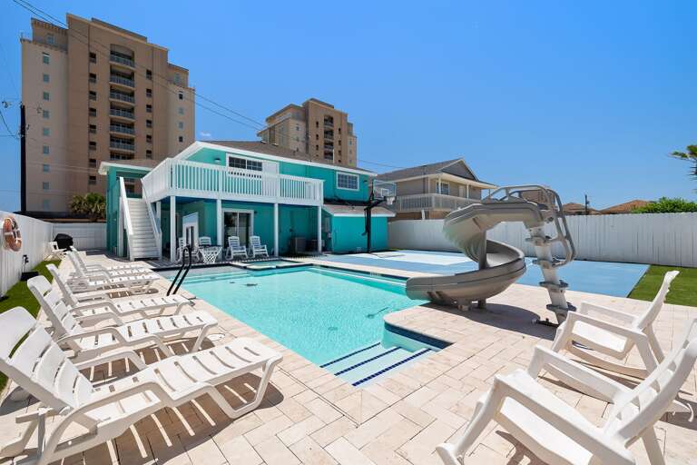 Enjoy the island breeze by the private heated pool!