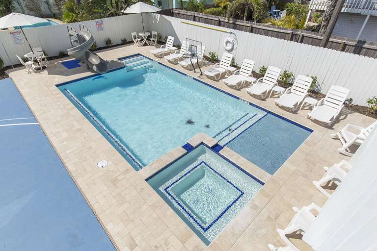 Heated private pool and hot tub with lounging area!