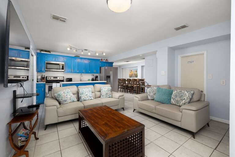 Spacious Living Area connected to the kitchen