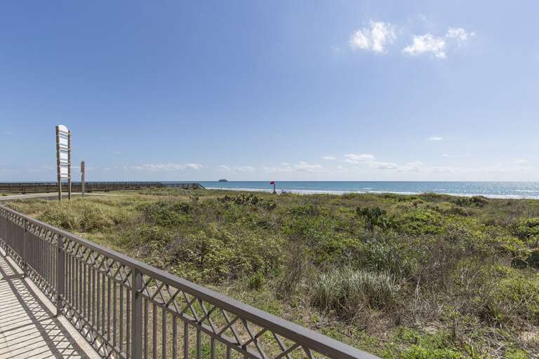 Beach view from the ground floor balcony.