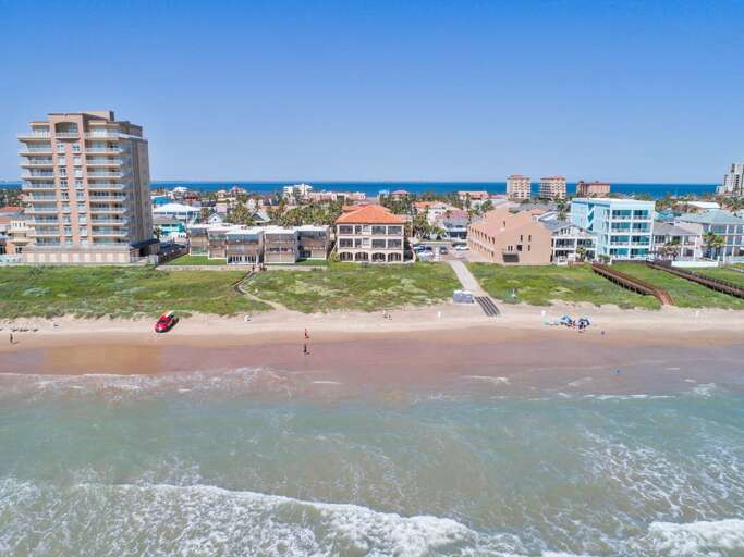 Aerial view of the back exterior.